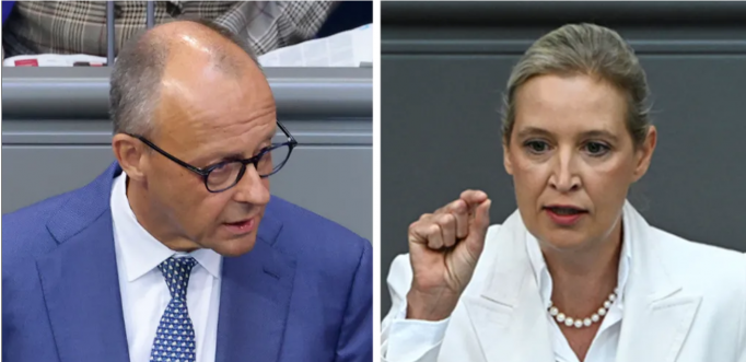 ფრიდრიხ მერცი და ალის ვაიდელი ბუნდესტაგში დაუპირისპირდნენ